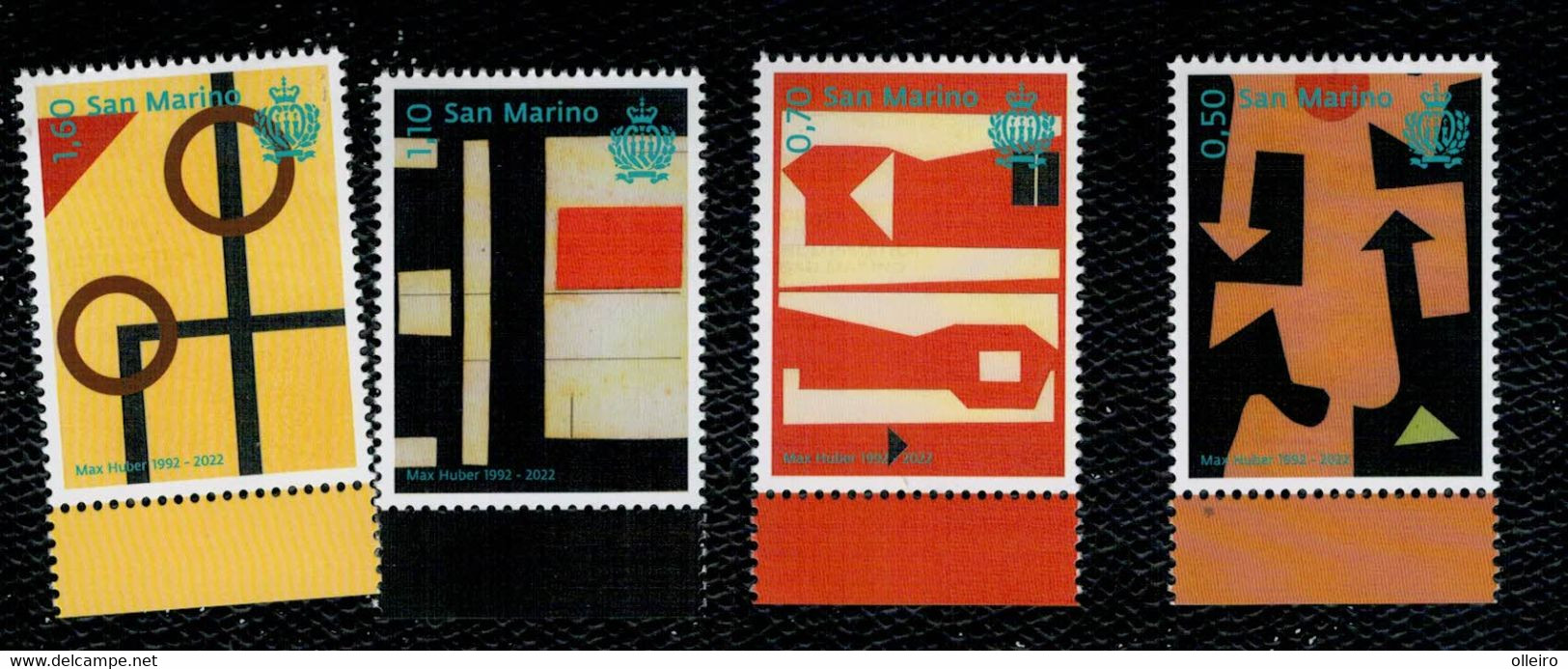 San Marino 2022 30° Anniversario Della Morte Di Di Max Huber 4v Complete Set ** MNH - Neufs