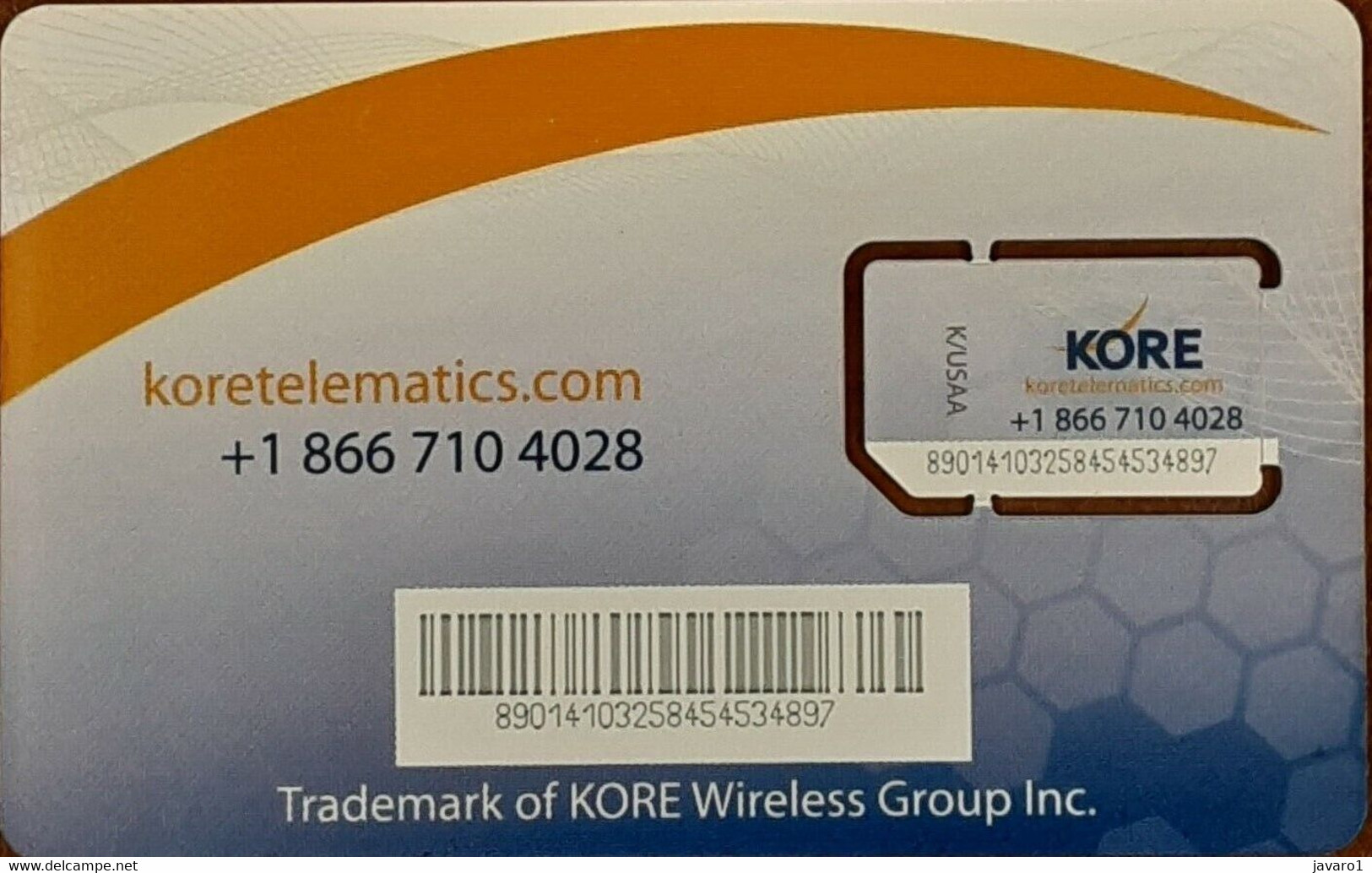 USA : GSM  SIM CARD  : KORE Telematics  MINT / MINI CHIP - [2] Tarjetas Con Chip