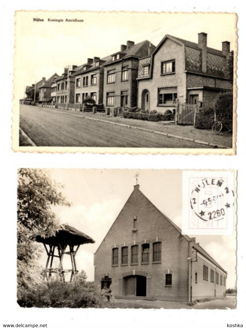 NIJLEN - Lot 2 Kaarten - Kerk O.L.Vrouw ( Verzonden ) + Koningin Astridlaan - Nijlen