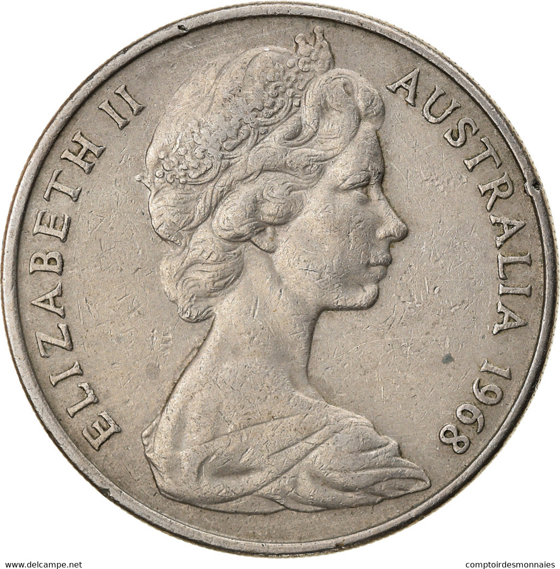 Monnaie, Australie, Elizabeth II, 20 Cents, 1968, TTB, Copper-nickel, KM:66 - 20 Cents