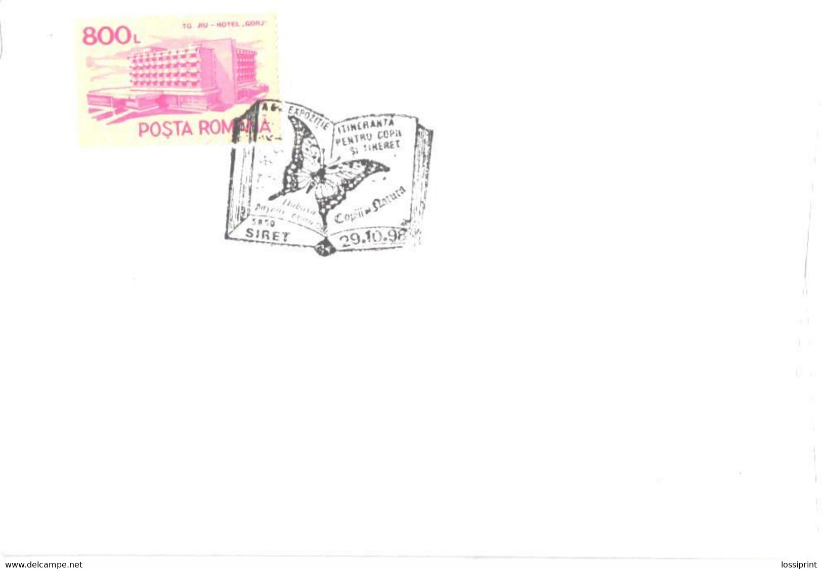 Romania:Butterfly, Dabasa Payeni, Special Cancellation, 1998 - Lettres & Documents