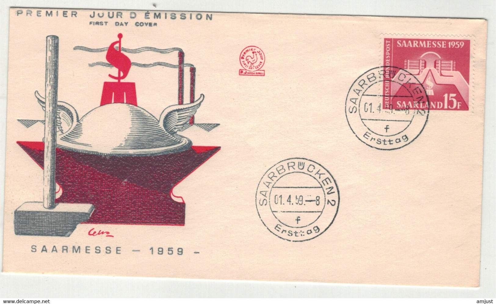 Sarre // FDC // 1958 // Lettre 1er Jour Saarmesse 1959 Du 01.04.1959 - Briefe U. Dokumente