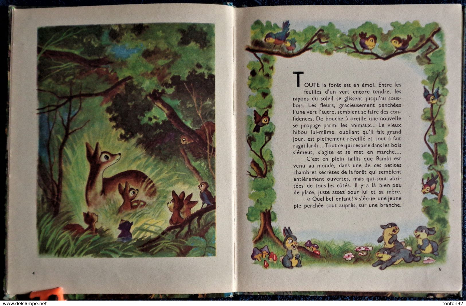 Walt Disney - BAMBI D'après Félix Salten  - HACHETTE - ( 1948 )- ( Très Belles Illustrations ) . - Ideal Bibliotheque