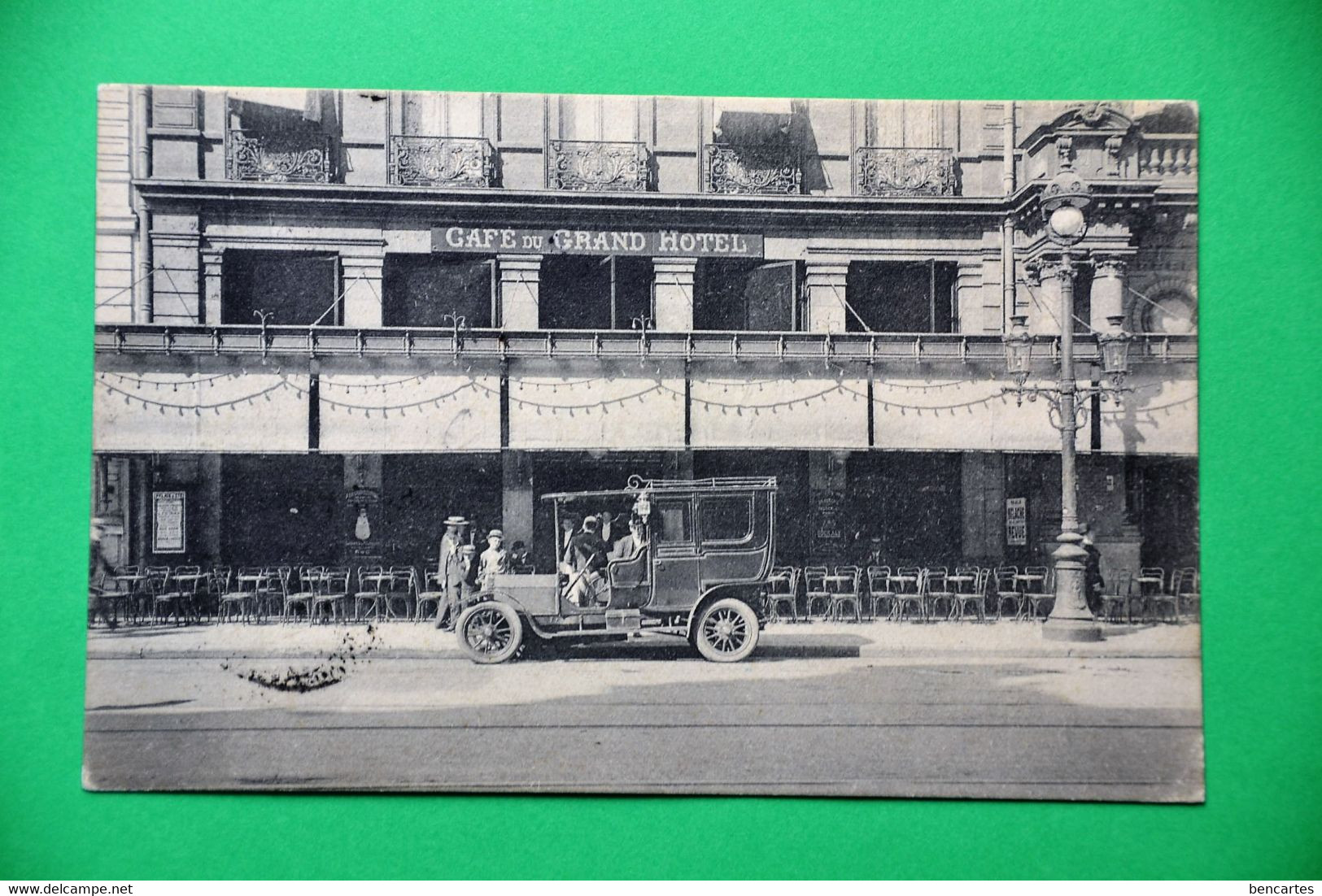 Bruxelles 1912: Café Du Grand Hotel Avec Oldtimer : Très Rare - Pubs, Hotels, Restaurants