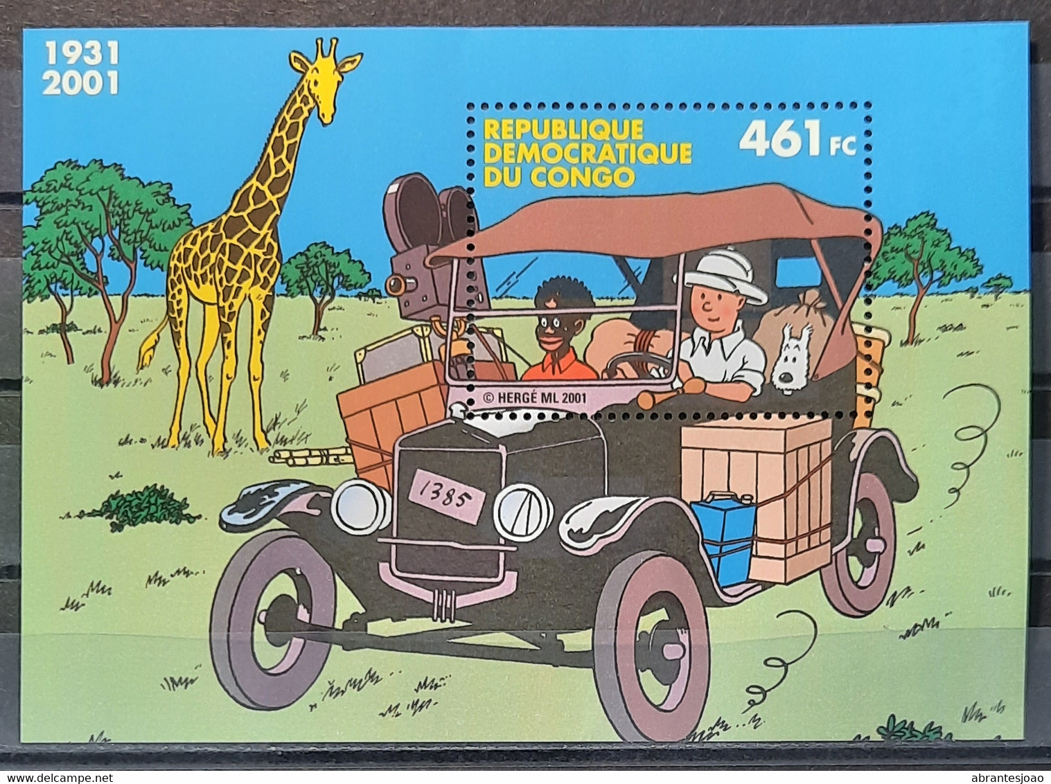 2001 - Democratic Republic Of Congo - MNH - Tintin In Africa - Souvenir Sheet Of 1 Stamp - Sonstige & Ohne Zuordnung