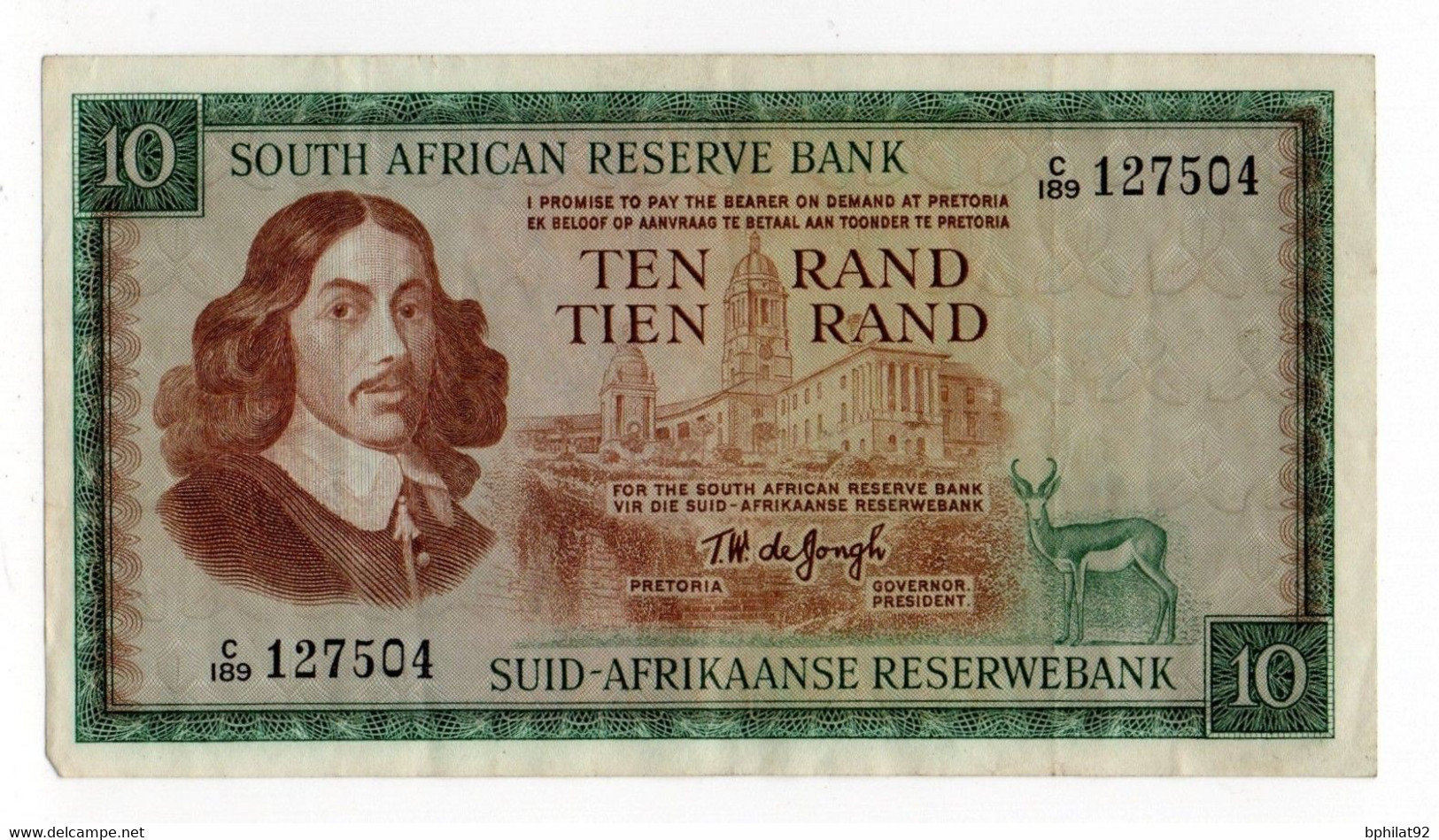 !!! AFRIQUE DU SUD, BILLET DE 10 RAND TBE - Afrique Du Sud