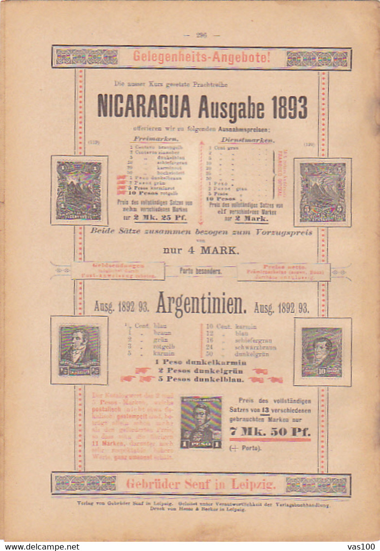 BOOKS, GERMAN, MAGAZINES, HOBBIES, ILLUSTRATED STAMPS JOURNAL, 8 SHEETS, LEIPZIG, XXI YEAR, NR 19, 1894, GERMANY - Ocio & Colecciones