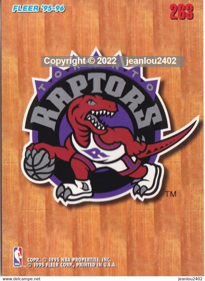 CARTE NBA 263 - TORONTO RAPTORS  - 95/96 - 1990-1999