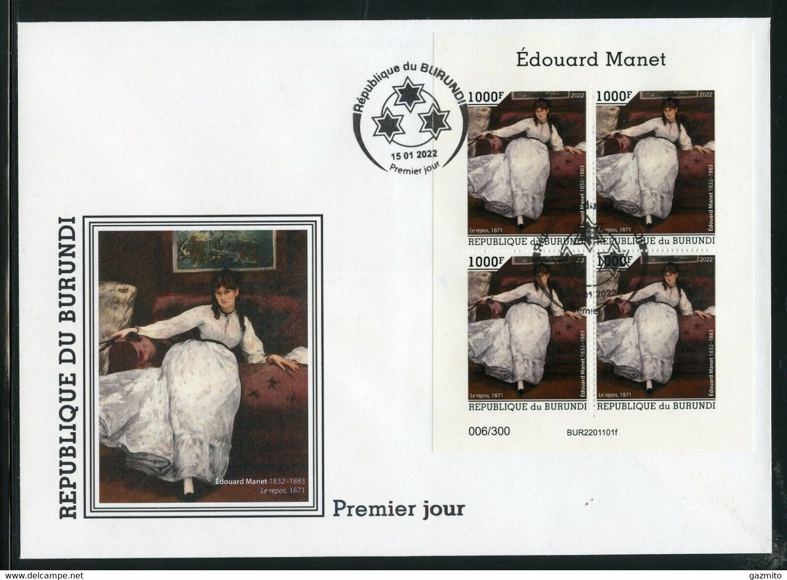 Burundi 2022, Art, Manet, BF In FDC - Neufs