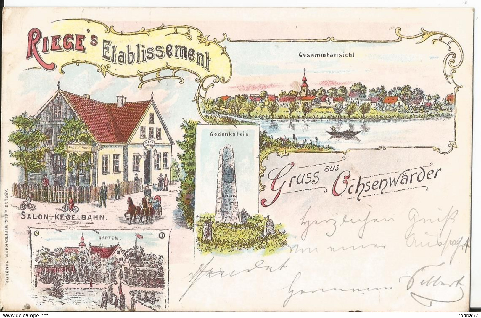 CPA - AK - Hamburg - Litho - Gruss Aus Ochsenwarder - Riege's Etablissement Gesammtansicht - Bergedorf