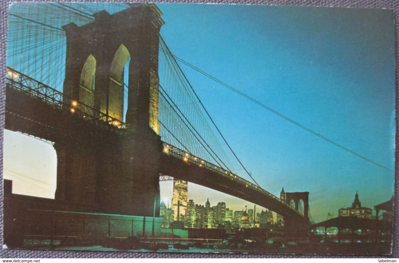 USA UNITED STATES NEW YORK CITY BROOKLYN BRIDGE CARTOLINA CARD ANSICHTSKARTE POSTCARD PC CP AK CARTE POSTALE - Places