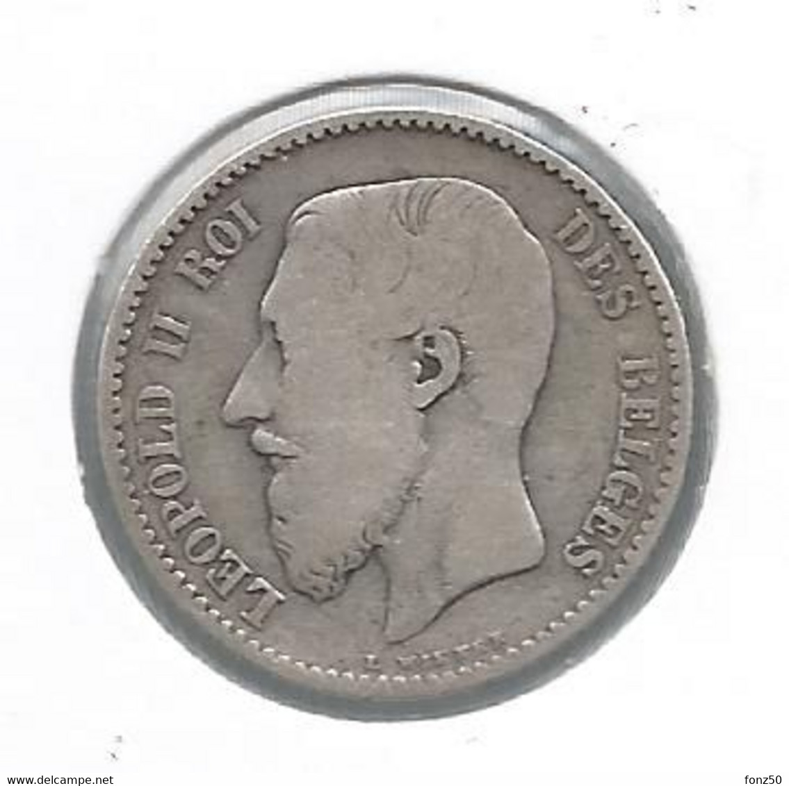 LEOPOLD II * 1 Frank 1886 Frans * Z.Fraai * Nr 11418 - 50 Cents