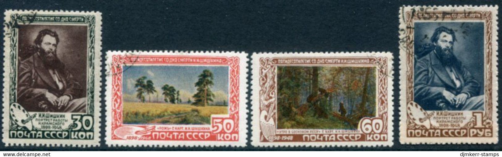 SOVIET UNION 1948 Shishkin Death Anniversary Used.  Michel  1220-23 - Oblitérés