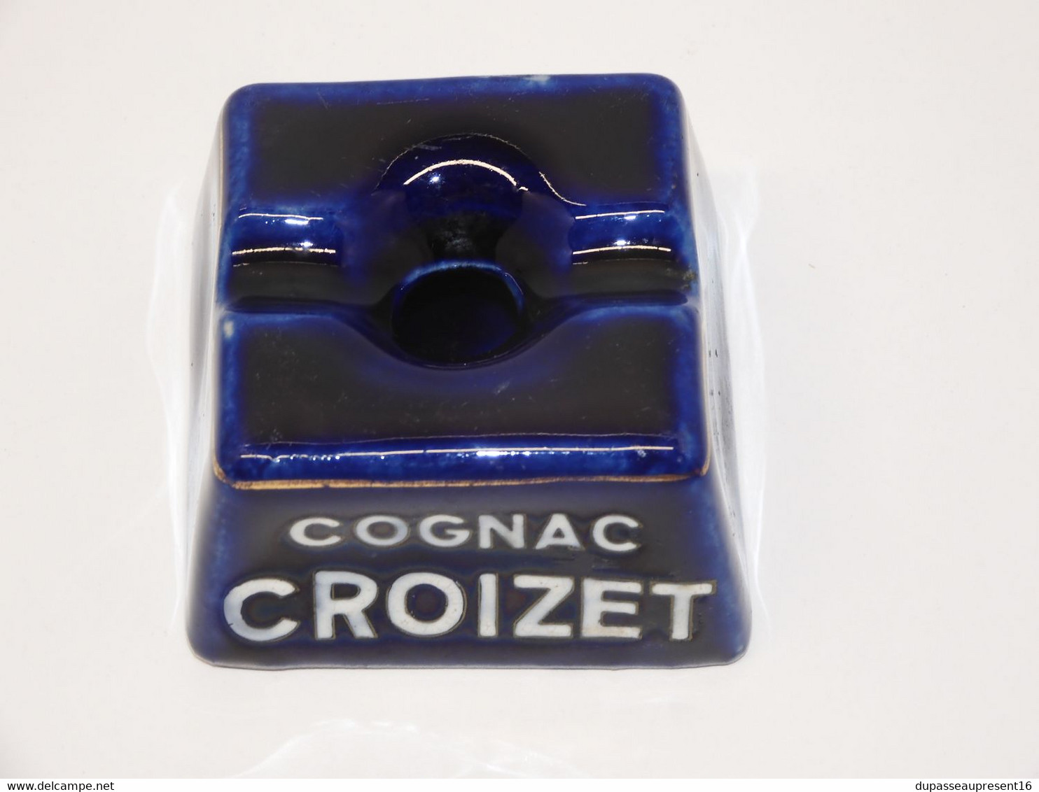 *ANCIEN ENCRIER CERAMIQUE BLEU 2 FOUR PUBLICITE COGNAC CROIZET PUB COLLECTION  E - Inktpotten