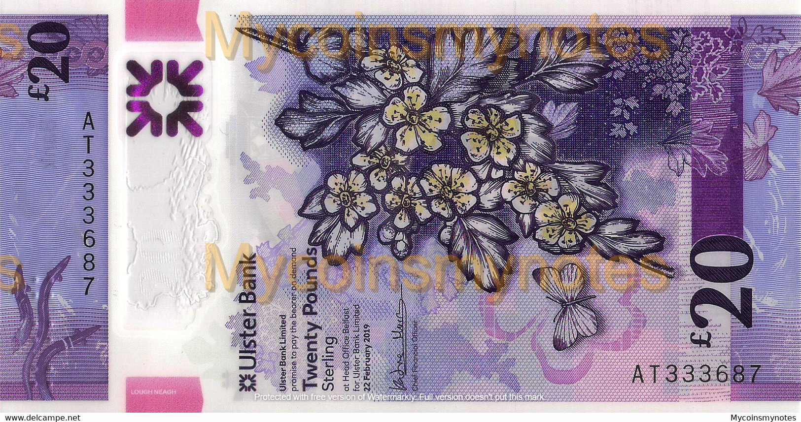 NORTHERN IRELAND, £20, P-NEW, ULSTER BANK, POLYMER, UNC - 20 Pounds
