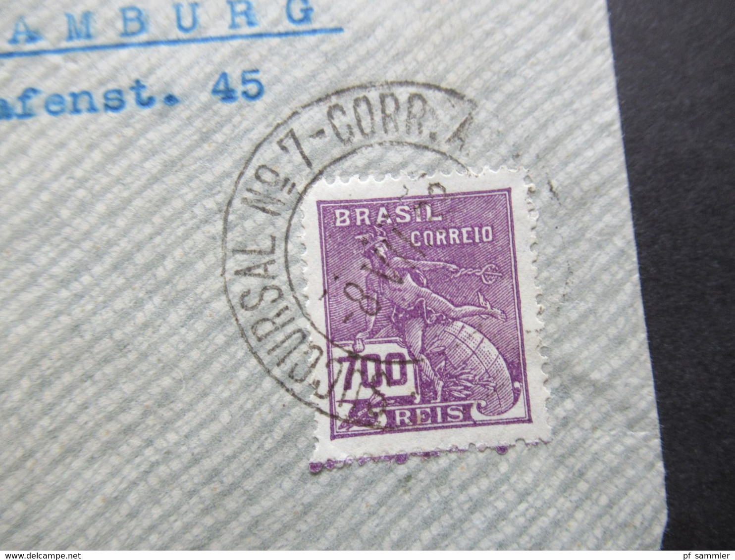 Brasilien 1933 Luftpost / Postal Aereo MiF über 4200 Reis Auslandsbrief Nach Hamburg Deutz Motoren Otto Legitimo - Lettres & Documents