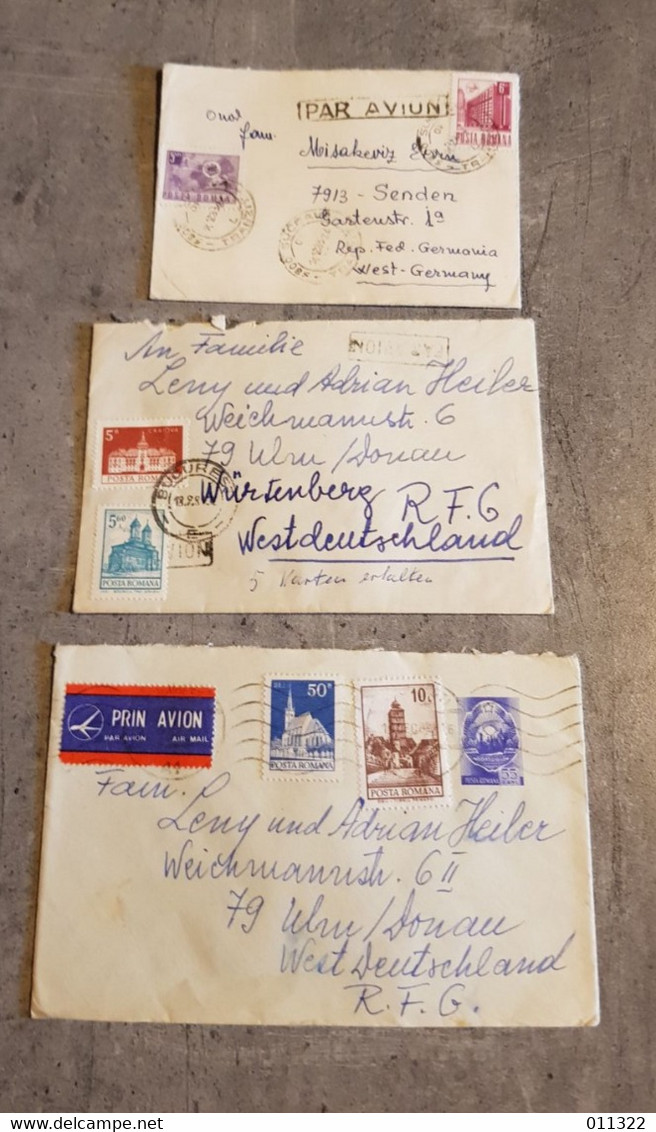 ROMÂNIA 3 REGISTERED LETTERS SEND TO GERMANY - Covers & Documents