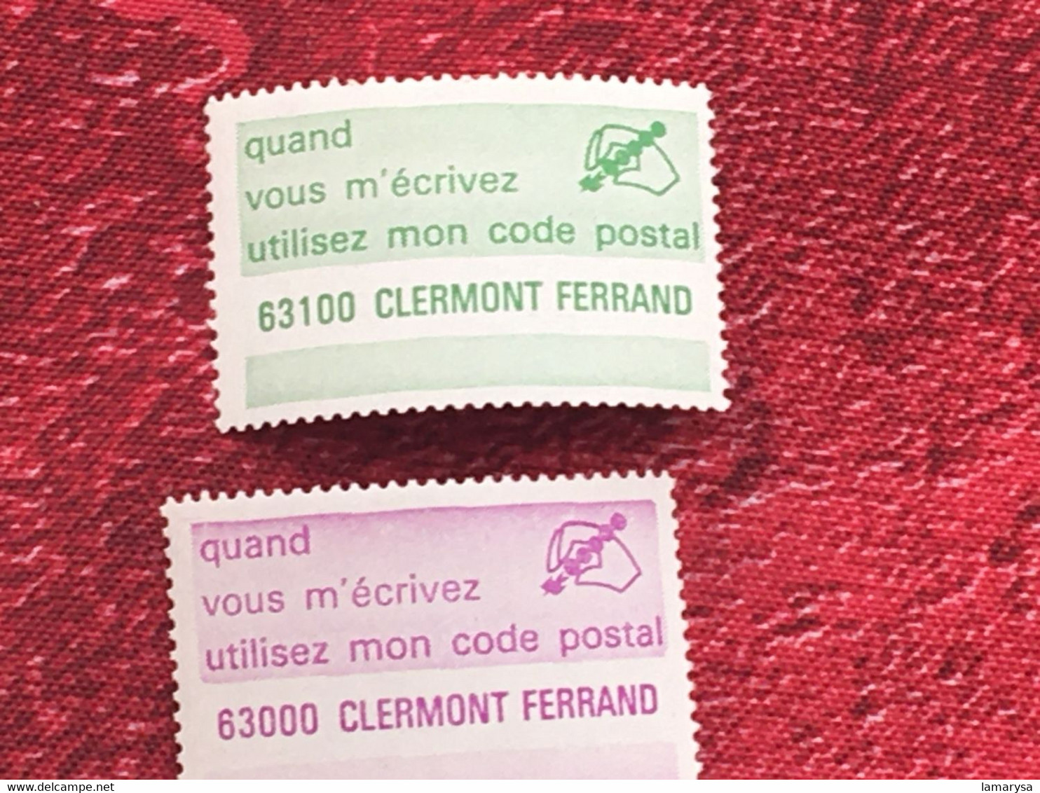 Le Code Postal-Lot 38 Vignette P.T.T. différentes villes-☛Erinnophilie,stamp,Timbre,Label,Sticker-Aufkleber-Bollo-Viñeta