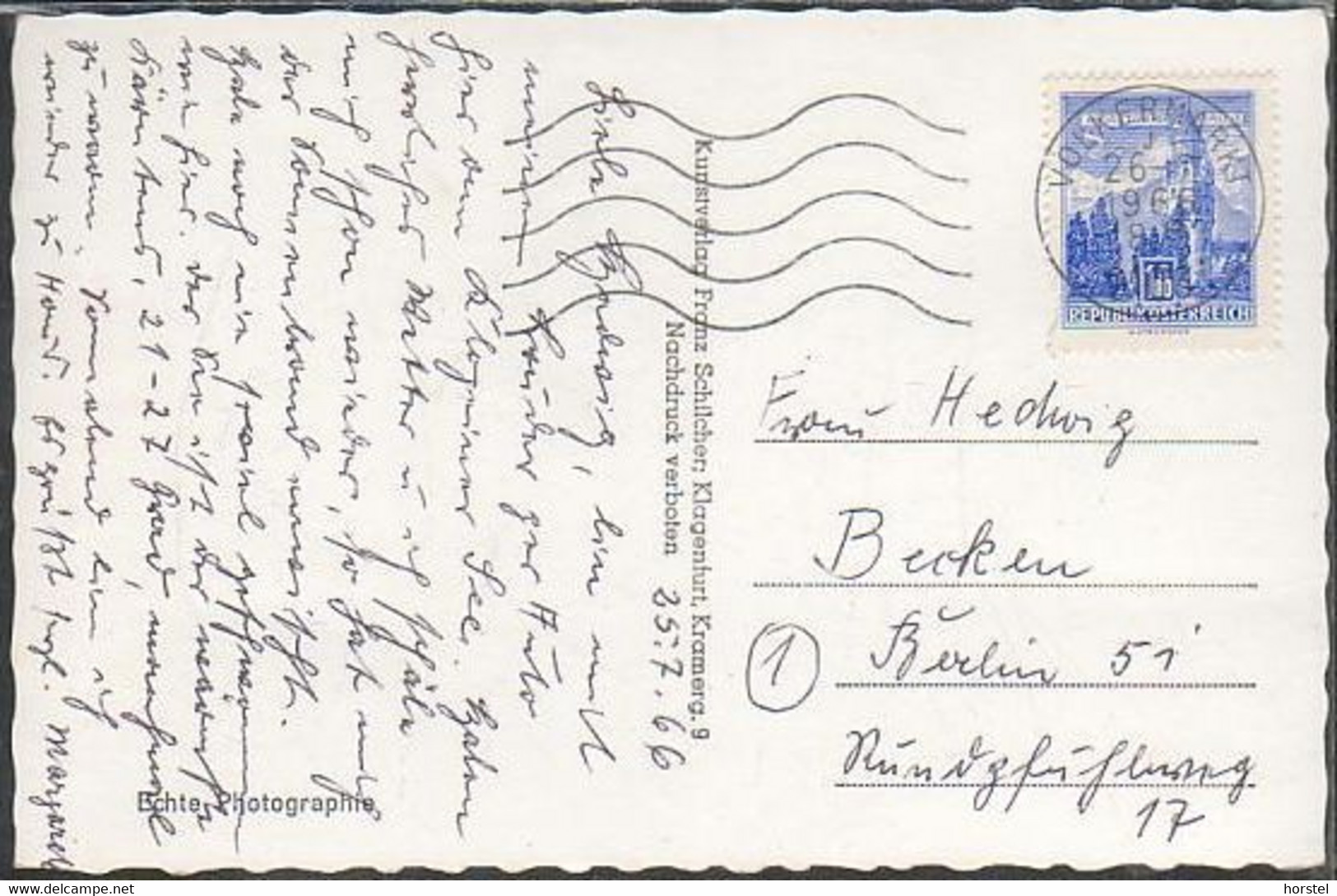 Austria - 9122 St. Kanzian - Klopeiner See Mit Steineralpen - Nice Stamp 1966 - Klopeinersee-Orte