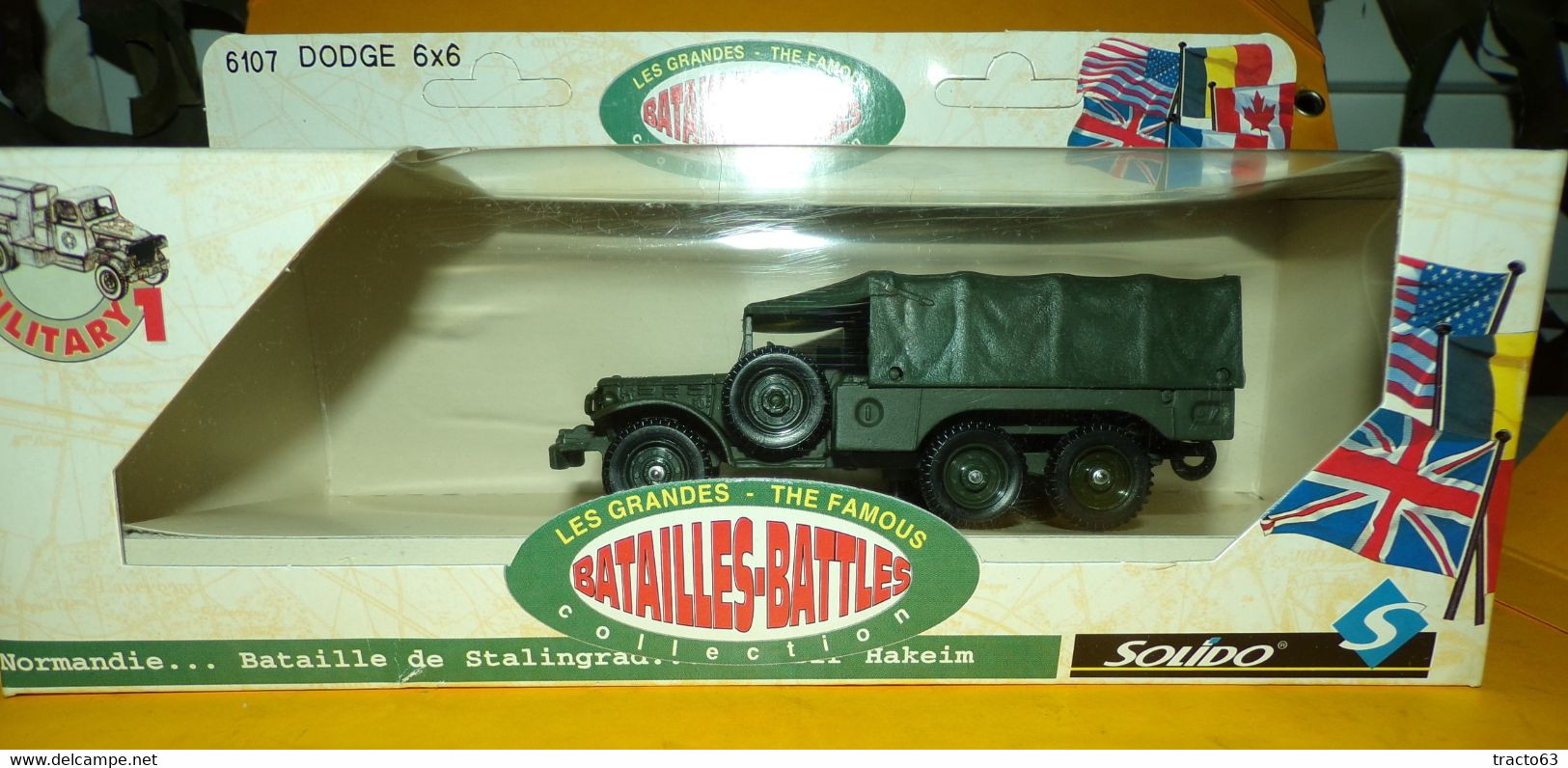 SOLIDO 1/50 : DODGE 6 X 6 BACHE , U.S  WWII , NUMERO 6017 , NEUF ,SUPERBE , FABRICATION FRANCAISE SOLIDO EN BOITE D'ORIG - Tanks