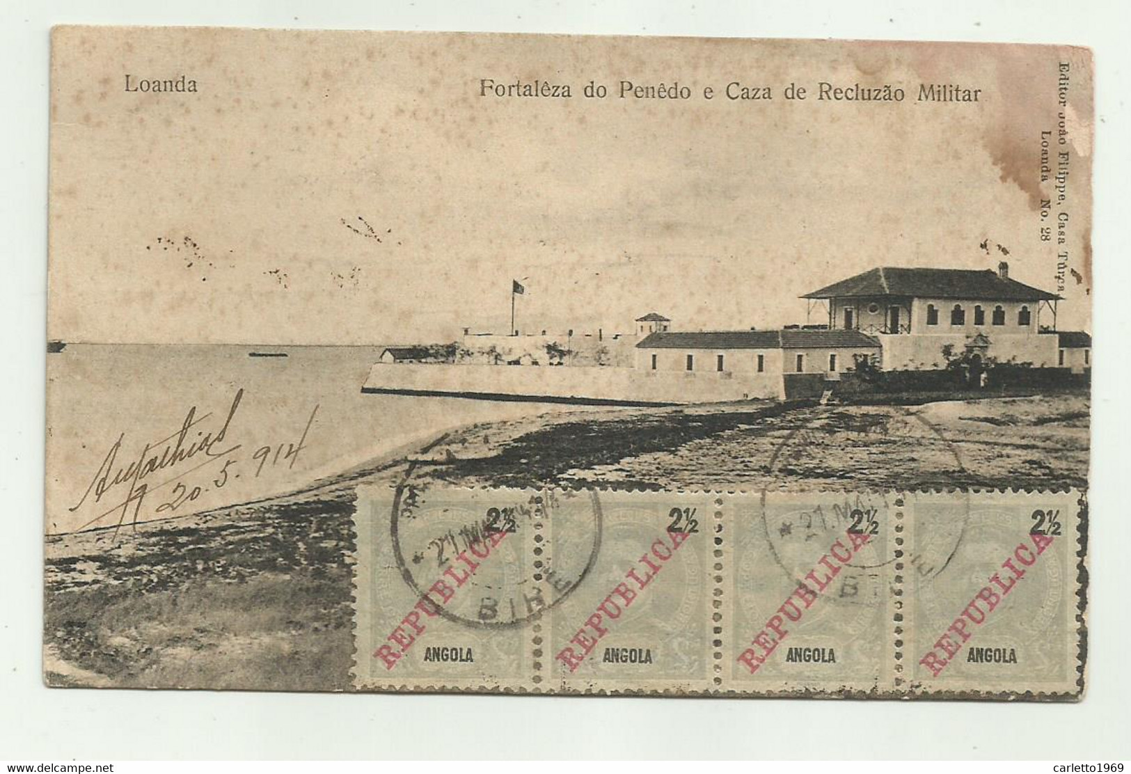 LOANDA, LUANDA ( ANGOLA )  - FORTALEZA DO PENEDO E CAZA DE RECLUZAO MILITAR 1914  VIAGGIATA FP - Angola