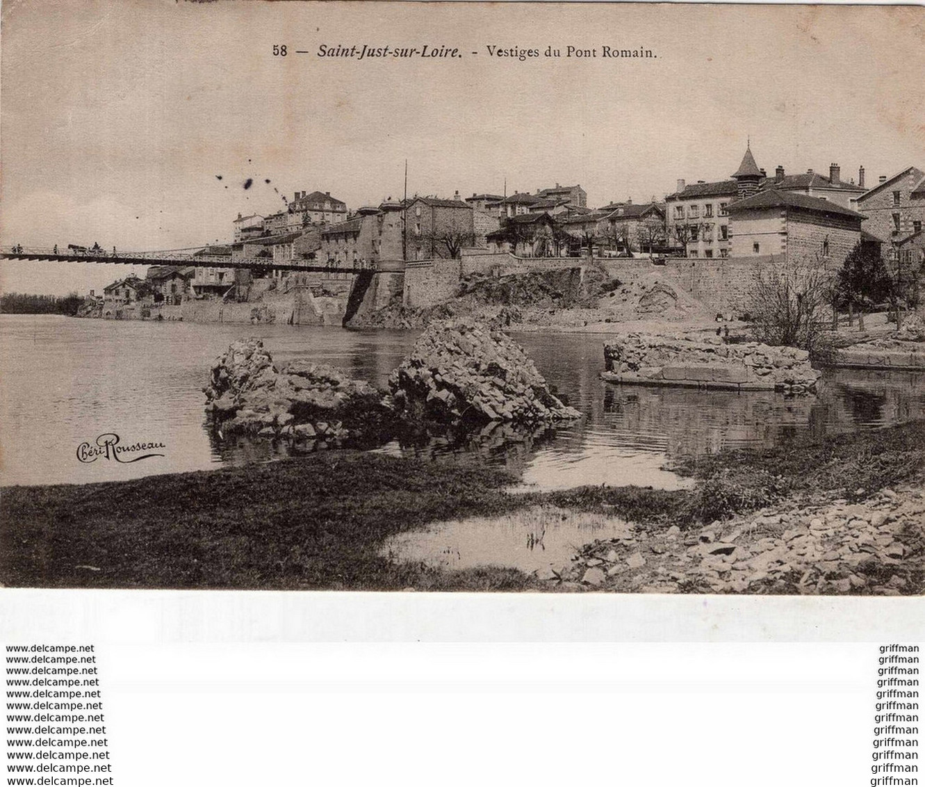 SAINT JUST SUR LOIRE VESTIGES DU PONT ROMAIN 1905 TBE - Saint Just Saint Rambert