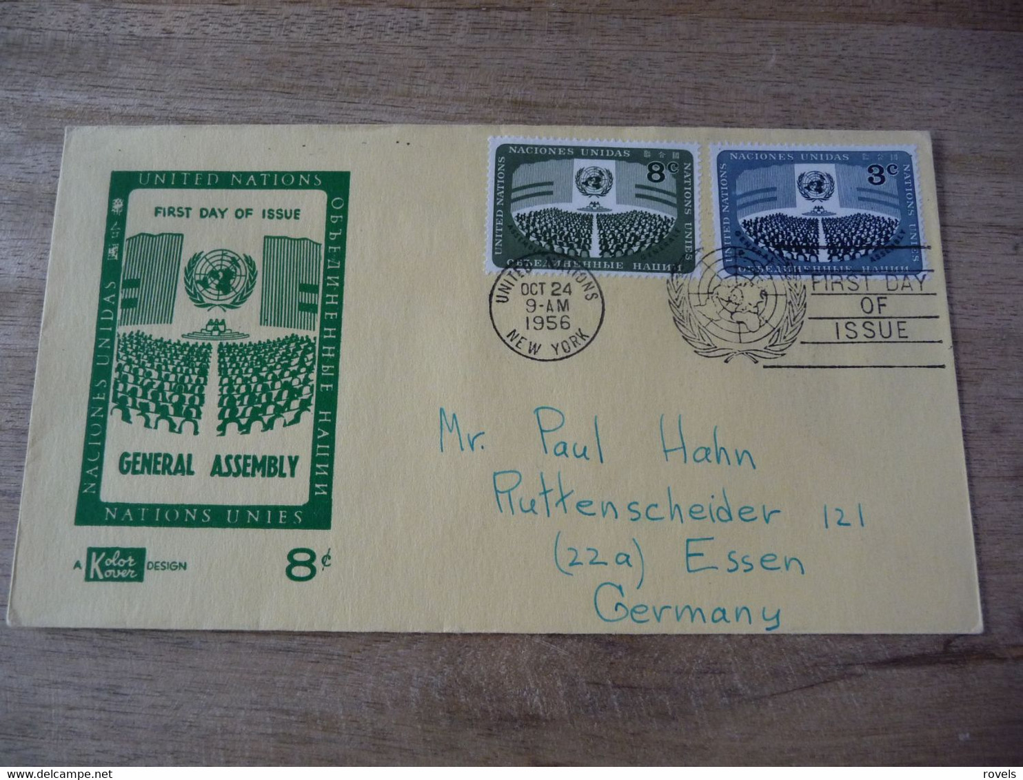 (7) UNITED NATIONS -ONU - NAZIONI UNITE - NATIONS UNIES * FDC 1956 * U.N. Day Anniversary - Brieven En Documenten