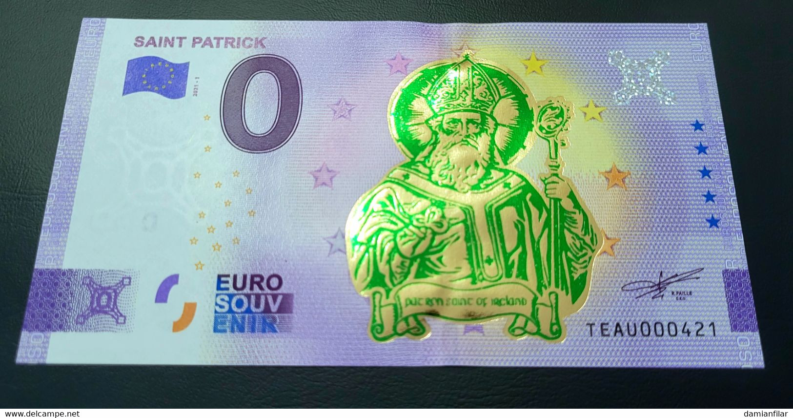 0 Euro Souvenir Saint Patrick TEAU 2021-1 Gold - Irlande