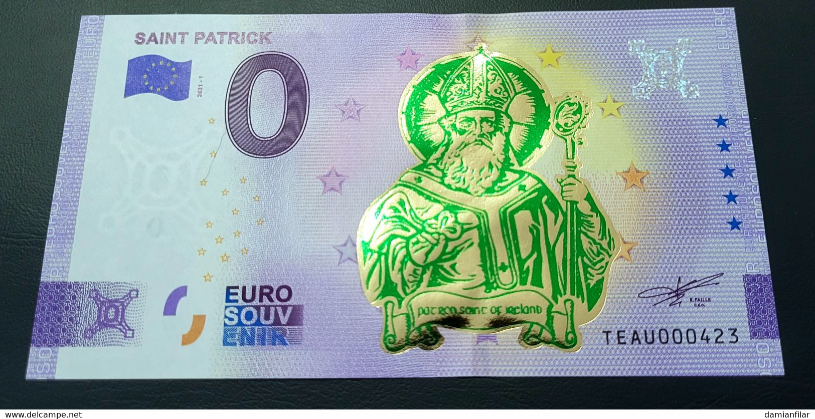 0 Euro Souvenir Saint Patrick TEAU 2021-1 Gold - Irlande