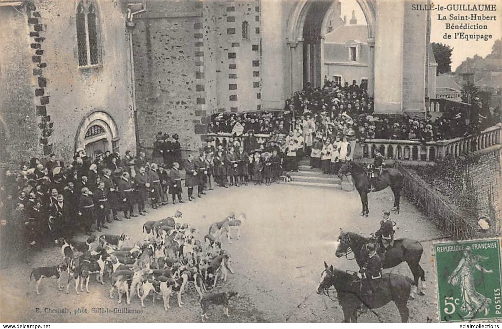 Sillé Le Guillaume     72    Chasse à Courre    Bénédiction De L'équipage   .Saint Hubert    ( Voir Scan) - Sille Le Guillaume