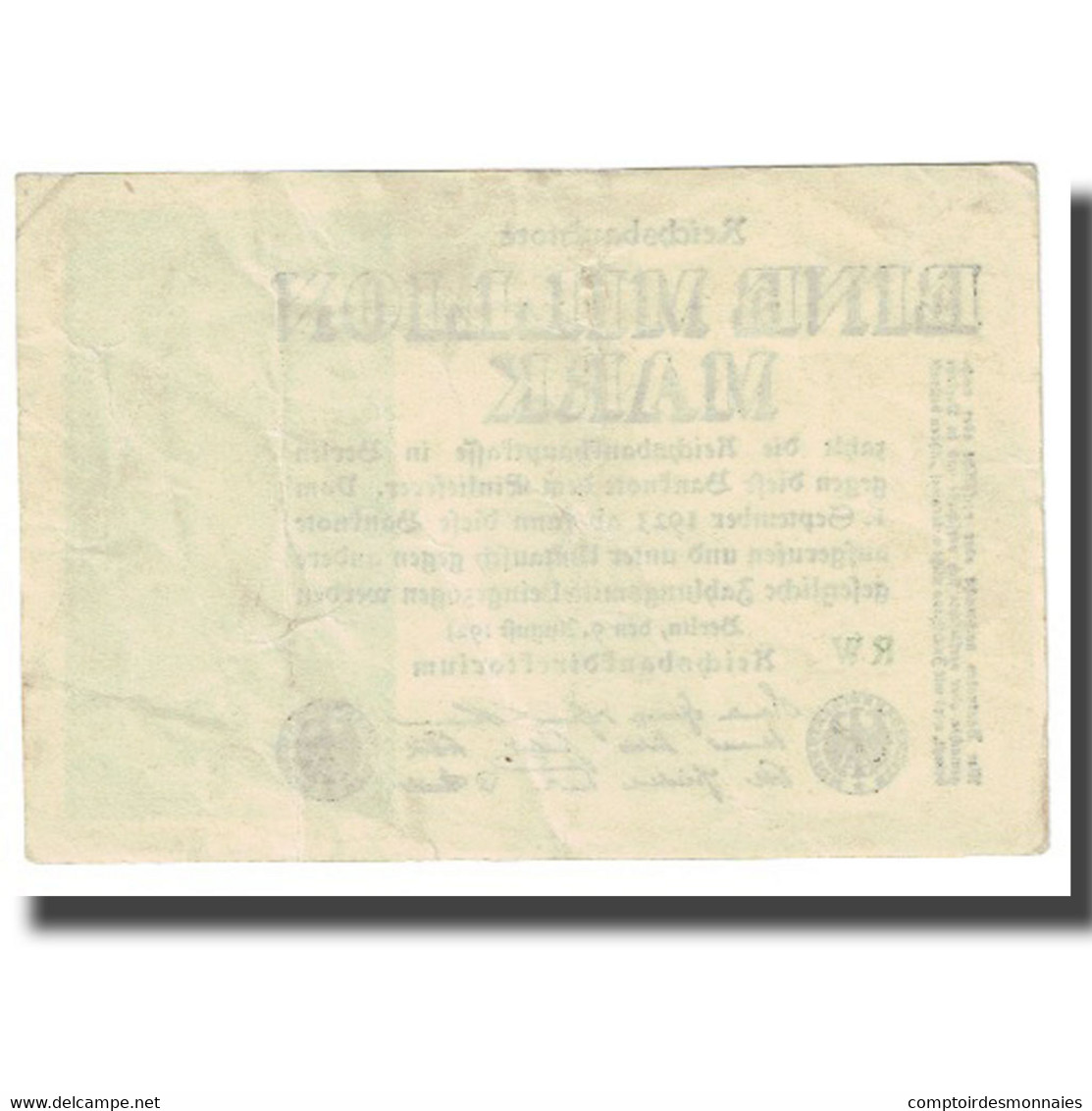 Billet, Allemagne, 1 Million Mark, 1923, 1923-08-09, KM:102a, SUP - 1 Million Mark