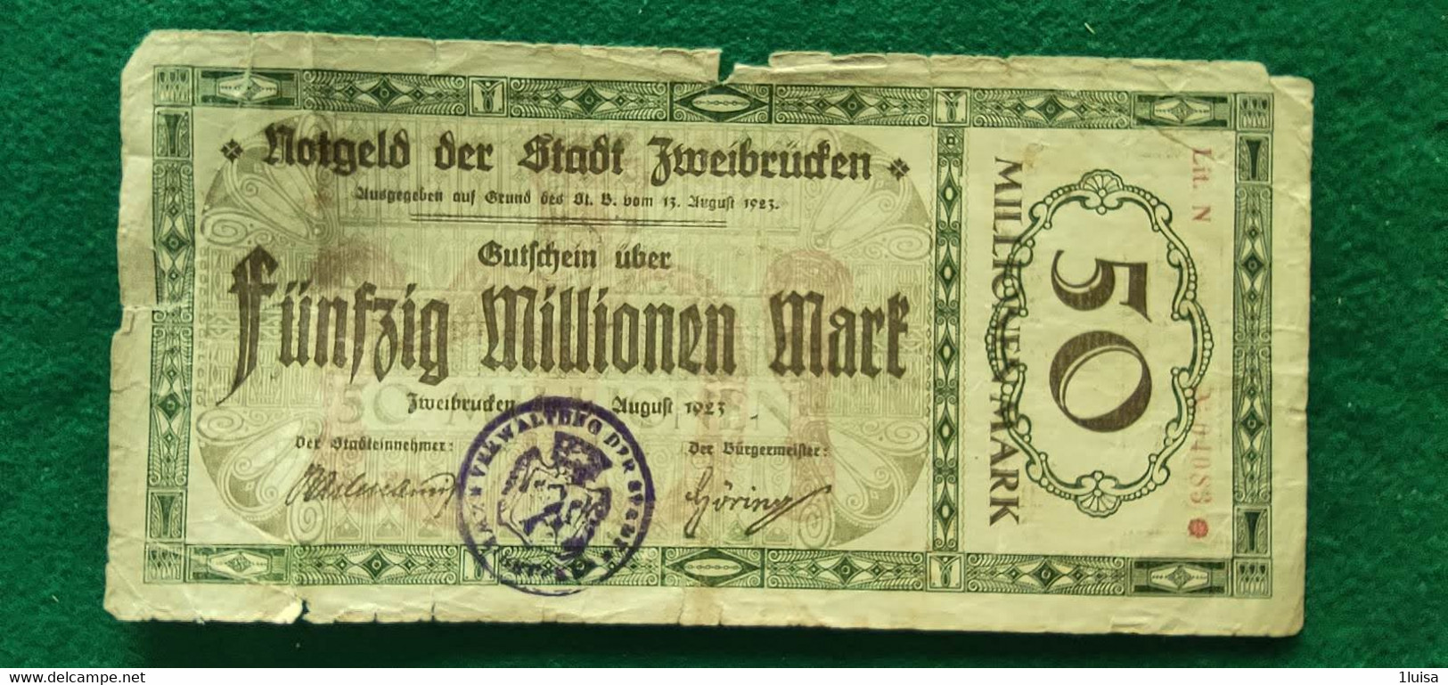 GERMANIA Zweibrücken 50 Milioni  MARK 1923 - Mezclas - Billetes