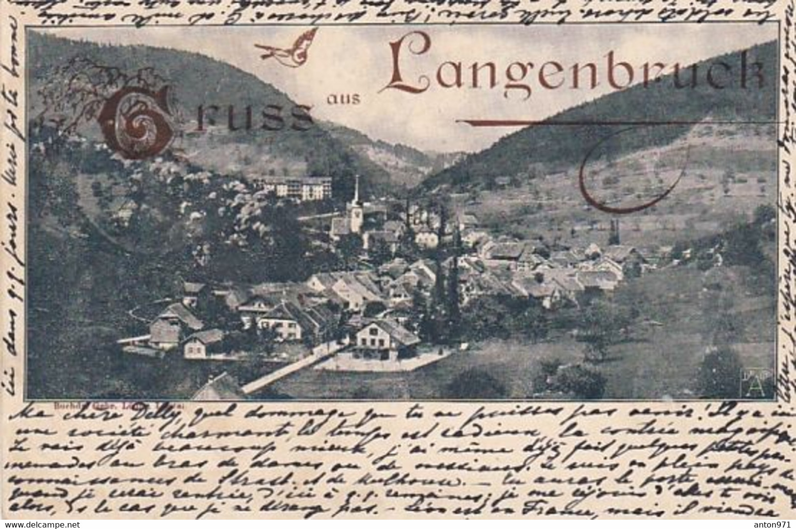 SUISSE  --  Gruss  Aus  LANGENBRUCK  --  1897  -- - Langenbruck