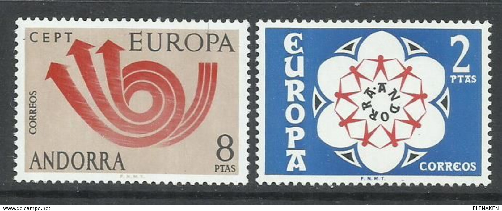 419A-ANDORRA ESPAÑOLA  1973 Nº 85/6 SERIE COMPLETA TEMA EUROPA MNH** NUEVOS.COLONIAS  ESPAÑA, - Sonstige & Ohne Zuordnung