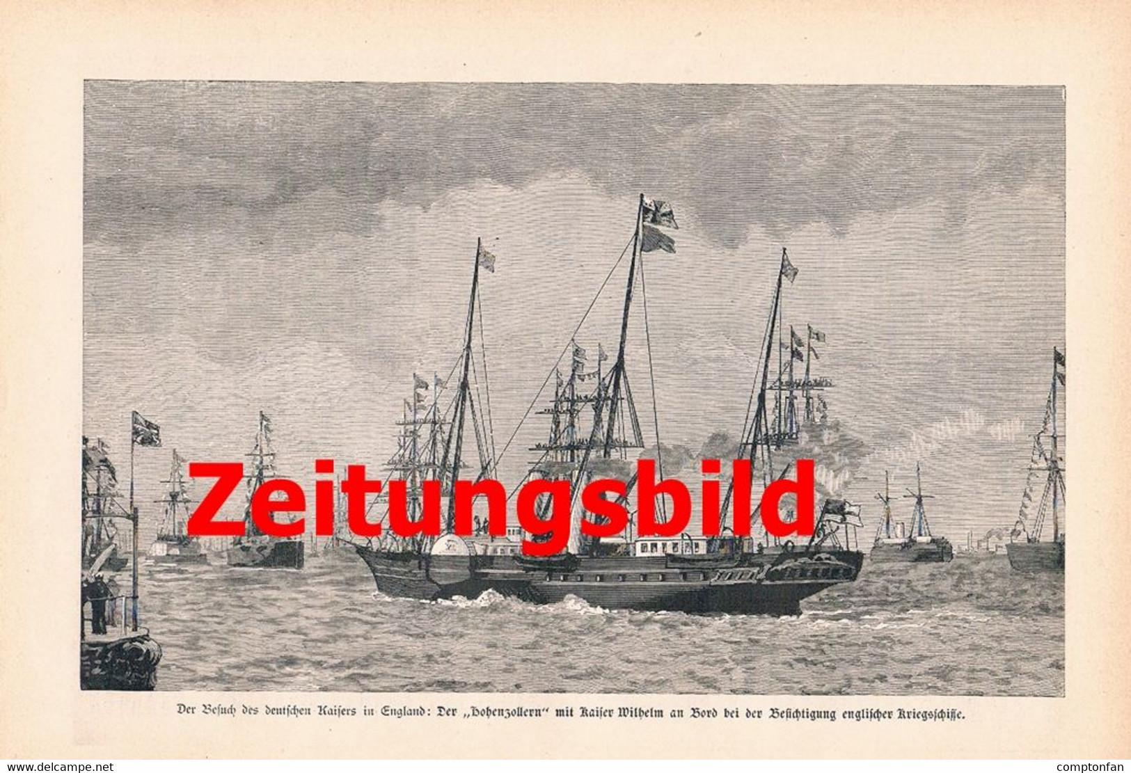 A102 1310 Besuch Deutscher Kaiser In England Schiff Hohenzollern Artikel / Bilder 1889 !! - Politique Contemporaine