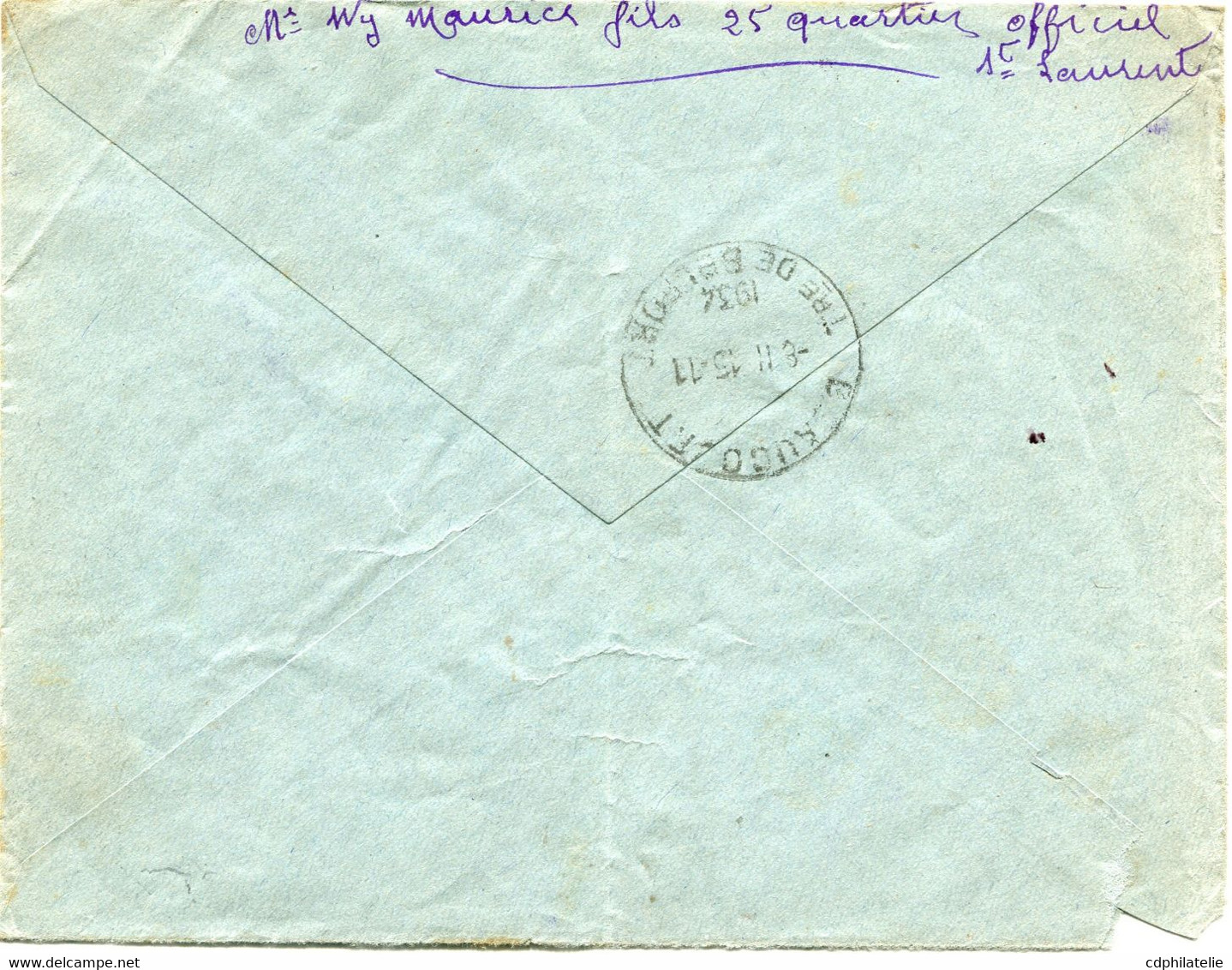 GUYANE FRANCAISE LETTRE DEPART ST LAURENT DU MARONI 2-11-34 GUYANE FRANCAISE POUR LA FRANCE - Lettres & Documents