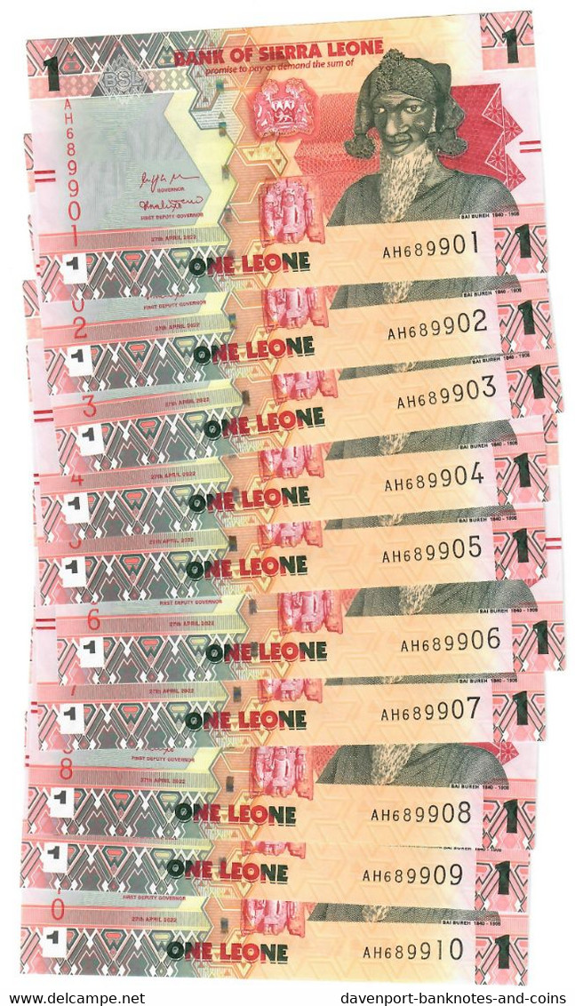 Sierra Leone 10x 1 New Leone 2022 UNC - Sierra Leone