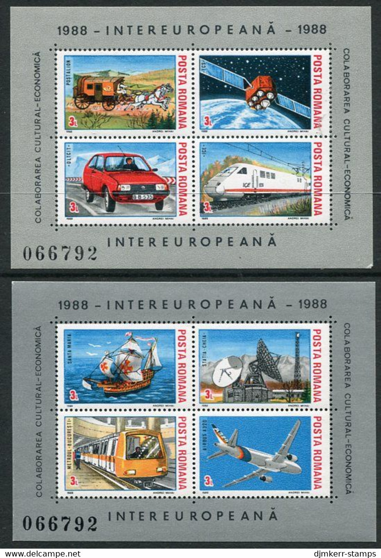 ROMANIA 1988 INTEREUROPA Blocks MNH/**.  Michel Block 239-40 - Ungebraucht