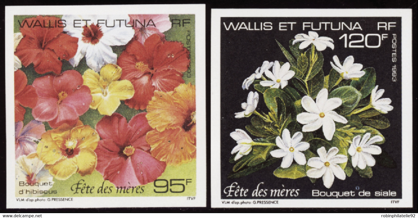 Wallis Et Futuna  Non Dentelés N°449 /450 Fleurs (2 Valeurs) Qualité:** - Imperforates, Proofs & Errors