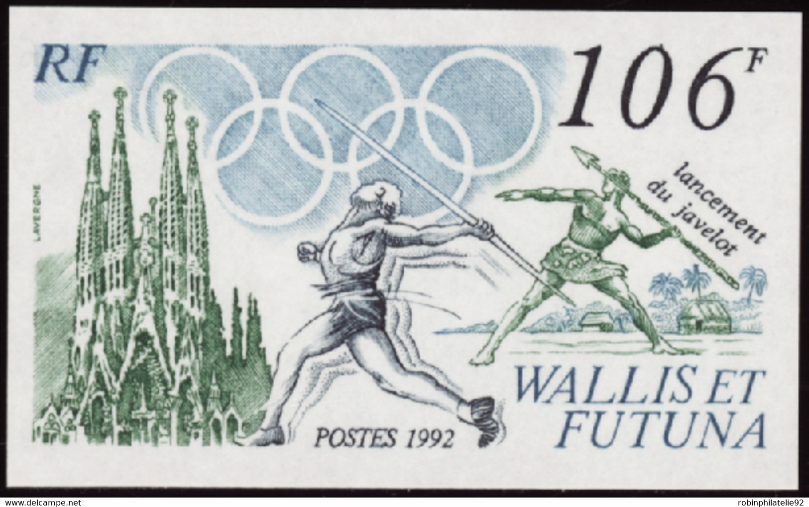 Wallis Et Futuna  Non Dentelés N°427 106f Jeux Olympiques De Barcelone Qualité:** - Imperforates, Proofs & Errors