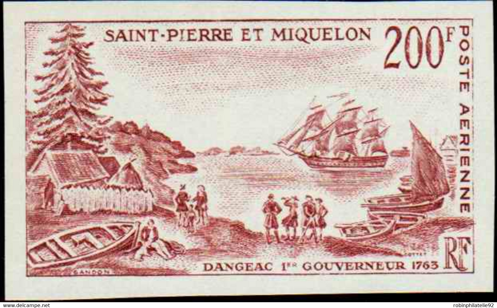 Saint Pierre Et Miquelon Essais De Couleur Poste Aérienne N°30 Gouverneur Dangeac Qualité:** - Non Dentellati, Prove E Varietà