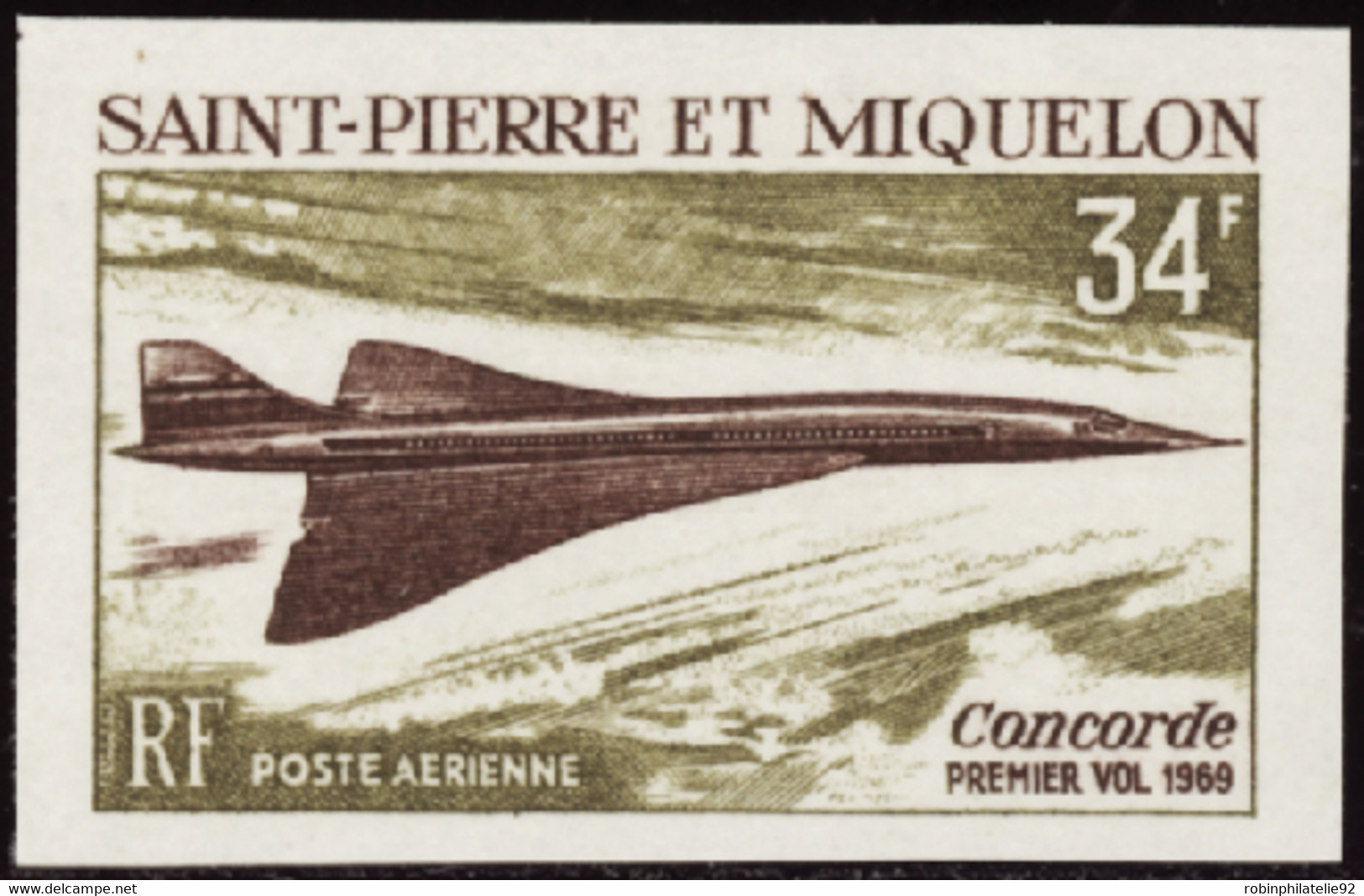 Saint Pierre Et Miquelon Non Dentelés Poste Aérienne N°43 Concorde  Qualité:** - Non Dentellati, Prove E Varietà