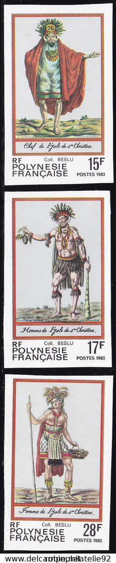 Polynésie Non Dentelés N°202 /204 Folklore Polynésien I  (3 Valeurs) Qualité:** - Geschnittene, Druckproben Und Abarten