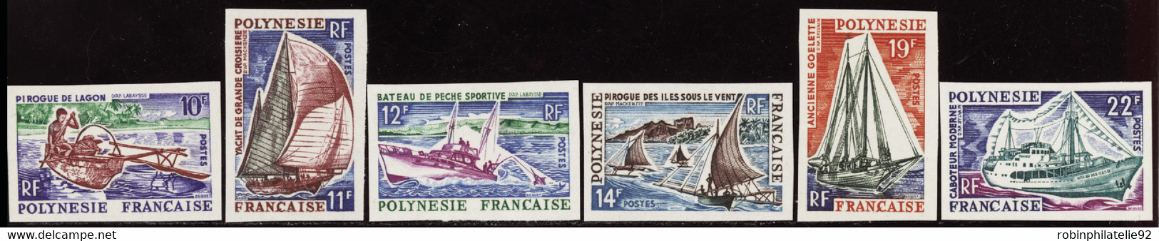 Polynésie Non Dentelés N°36 /41 Bateaux (6 Valeurs) Qualité:** - Non Dentellati, Prove E Varietà