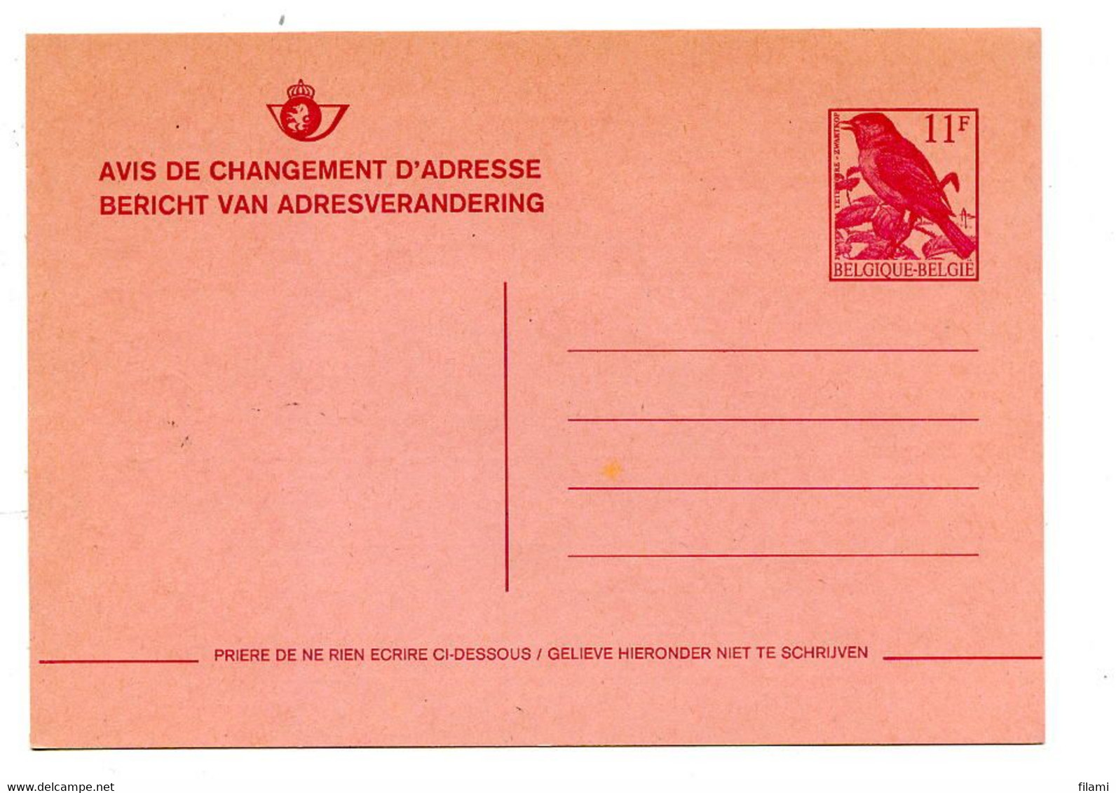 Belgique,avis De Changement D'adresse - Avis Changement Adresse