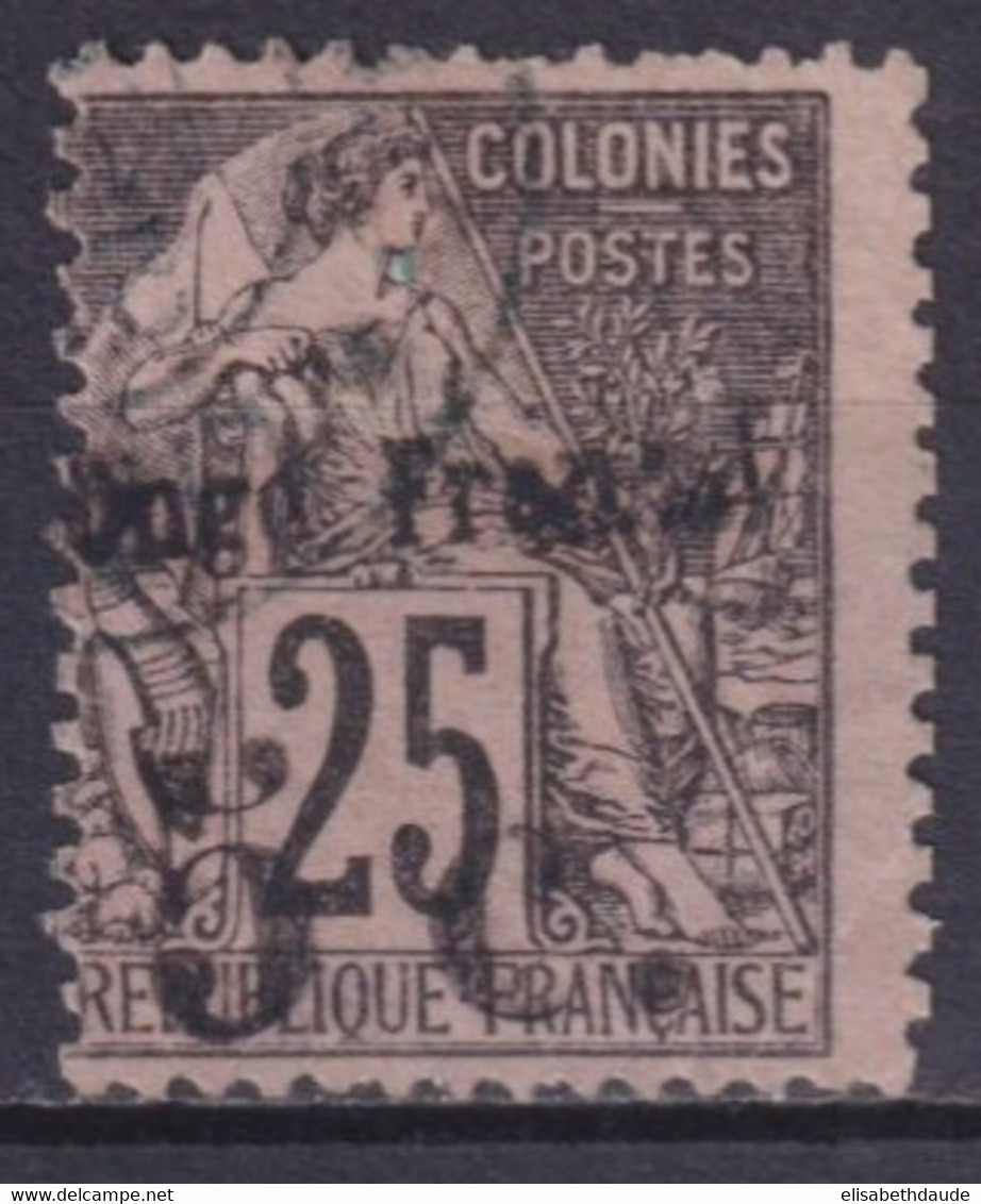 CONGO - YVERT N°4A OBLITERE SURCHARGE II (TRES LEGER AMINCI /THIN LIGHT)  - COTE = 150 EUR. - Oblitérés