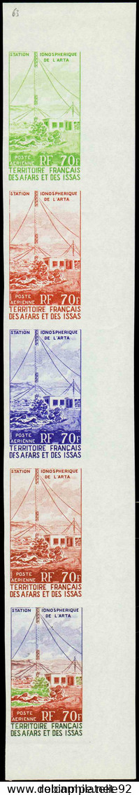 Afars Et Issas Essais De Couleur Poste Aérienne N°63 Station De L'Arta En Bande De 5 Qualité:** - Andere & Zonder Classificatie