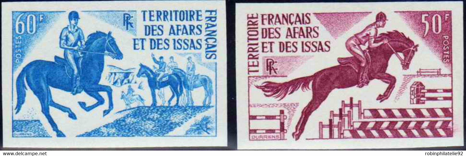 Afars Et Issas Essais De Couleur N°365 /66 Hippisme 2 Valeurs Qualité:** - Andere & Zonder Classificatie