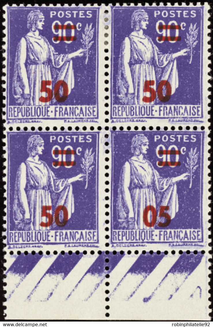 FRANCE  VARIETES N°482 C"05" Tenant à "50" (les 2ex Du Haut*) Qualité:** Cote:10000 - Unused Stamps