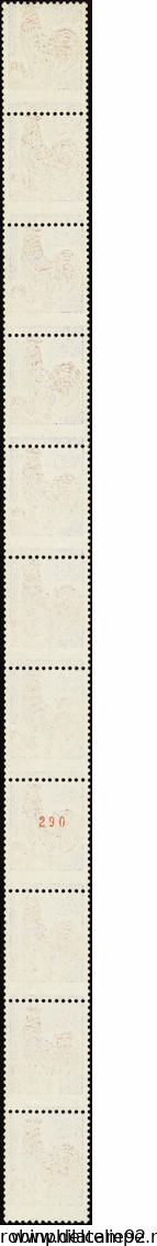 FRANCE  VARIETES N°1331 Bande De 11 Timbres Impression Recto-verso Qualité:** Cote:495 - 1962-1965 Cock Of Decaris